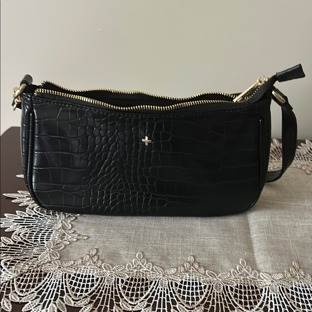 Princess Polly  Black Croc-Embossed Women's Bag
